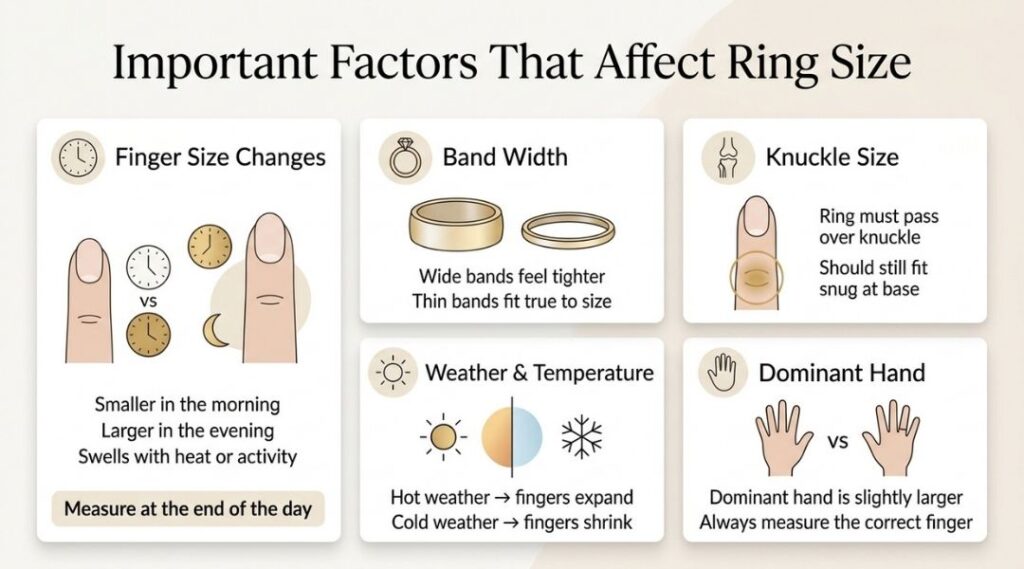 factors can change how a ring fits
