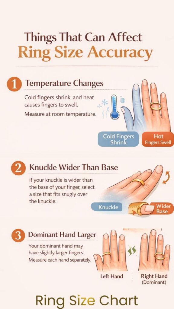 Things That Can Affect Ring Size Accuracy