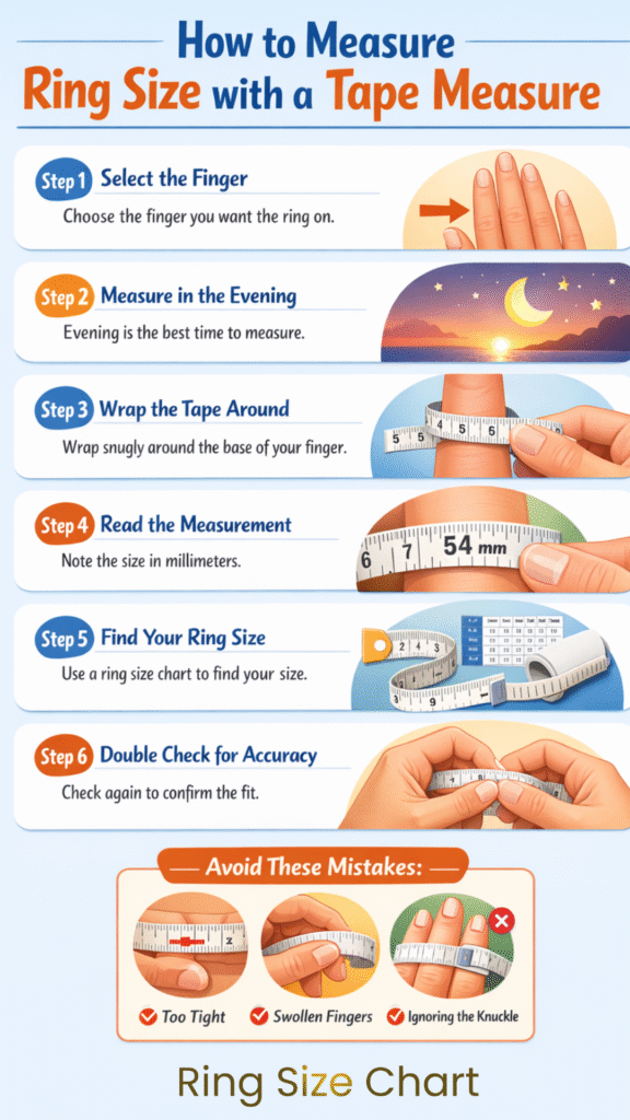 measure ring-size with tape