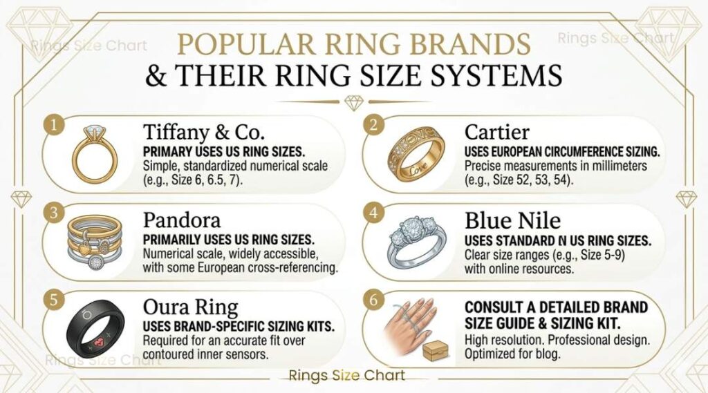 Popular Ring Brands & Their Ring Size Systems