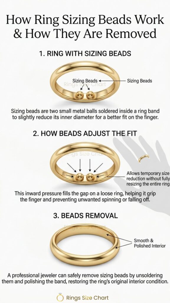 rings sizeing beads removal