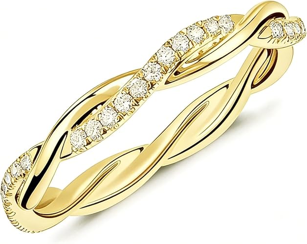 Twisted Rope Dainty Stackable Statement Engagement Promise Rings