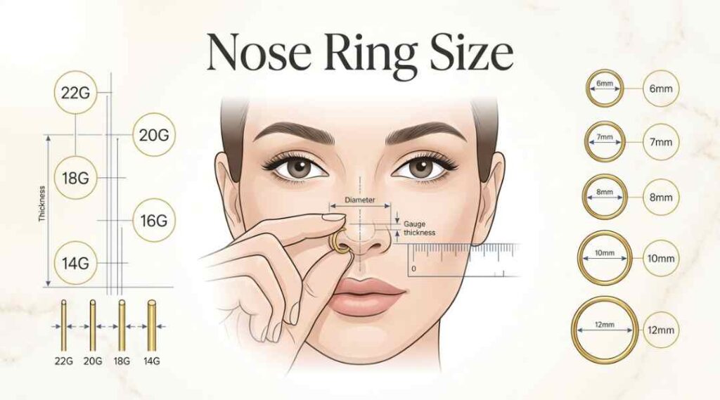 nose ring size